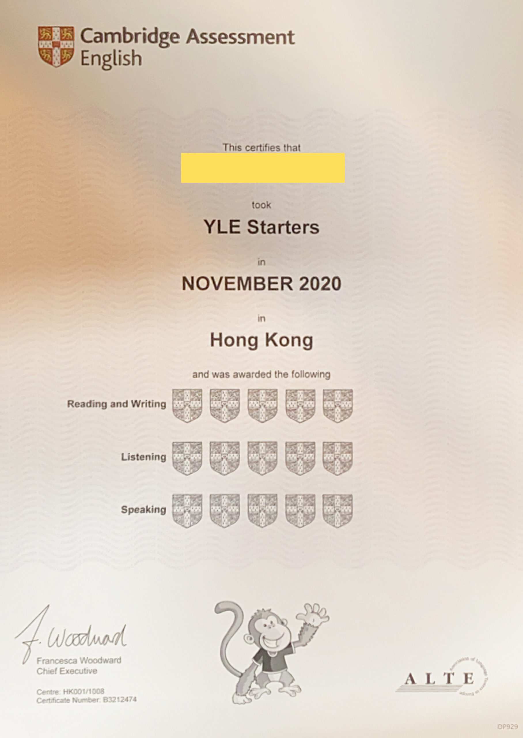 cambridge english starter certificate 5 shields